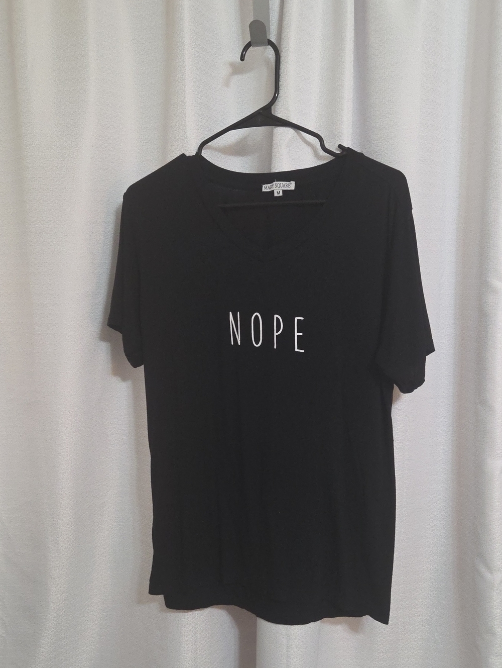NOPE V-Neck Short Sleeve Tee - Black by Mainstream